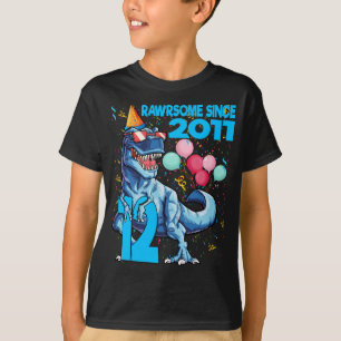 Rowrsome Seit 2011 12. Geburtstag Dinosaur T Rex G T-Shirt