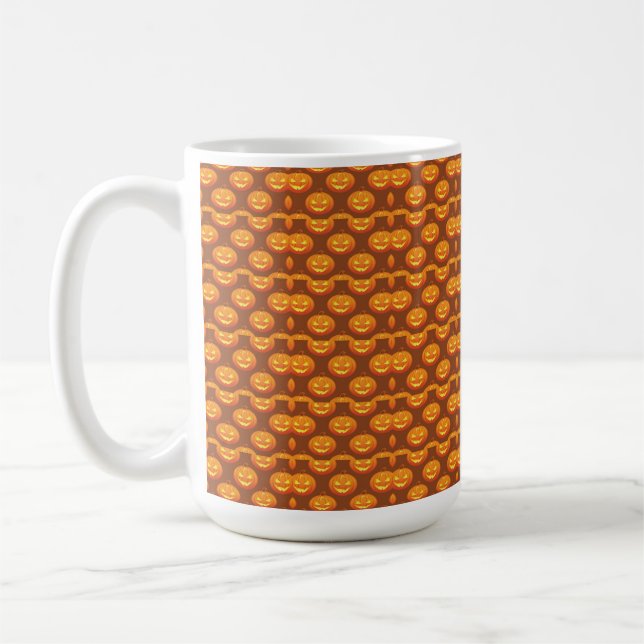 ROWS OF ORANGE HALLOWEEN PUMPKINS KAFFEETASSE (Links)