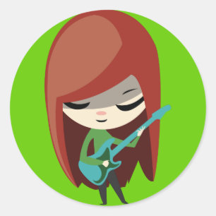 Roxie Rockstar Runder Aufkleber