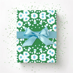 Roxy Jaguar Links in Grün und Aquablau Geschenkpapier