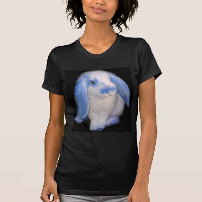 Roxy Kaninchen im Blau T-Shirt (Vorderseite)