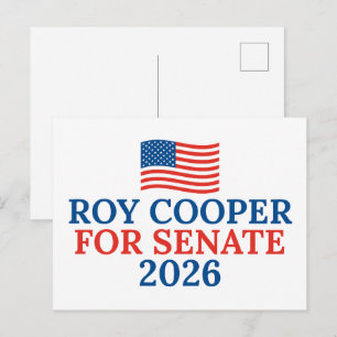 Roy Cooper für den Senat 2026 Wahl Postkarte