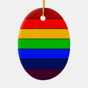 ROY G BIV Rainbow Keramik Ornament