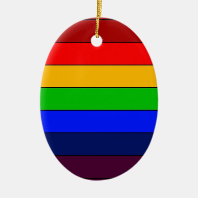 ROY G BIV Rainbow Keramik Ornament (Vorne)