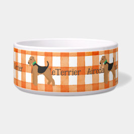 Roy Mocchi Bruno♥ Pet Bowl Orange Airedale Terrier Napf
