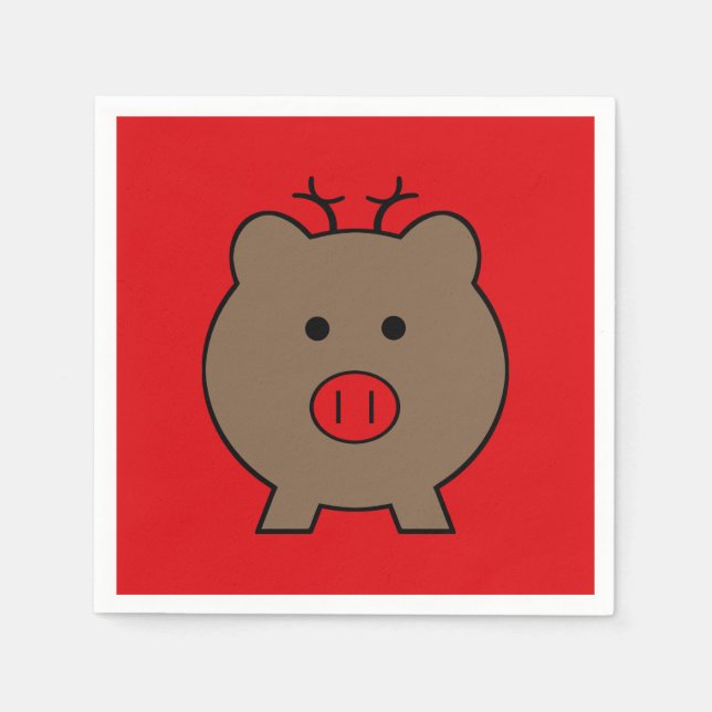 ~ Roy the Christmas Pig Serviette (Vorderseite)