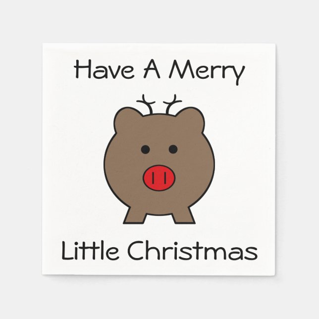 Roy the Christmas Pig Serviette (Vorderseite)