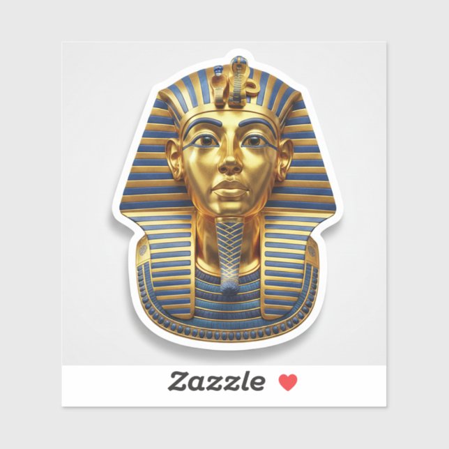 Royal 3D Golden Pharaoh Mask Die-Cut Sticker ملصق  (Blatt)