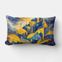 Royal Abstract Fantasy Castle Watercolor Throw Pil