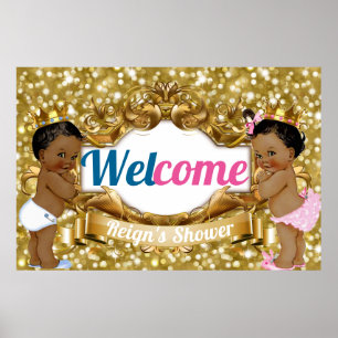 Royal African Gender Reveal Glitzer Welcome Poster