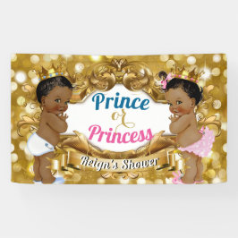 Royal African Gender Reveal Gold Glitzer Banner