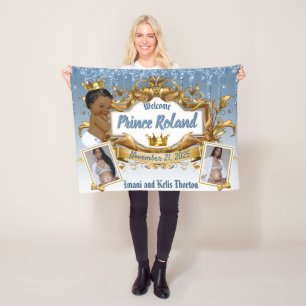 Royal African Prince Blue & Gold Elegantes Foto Fleecedecke