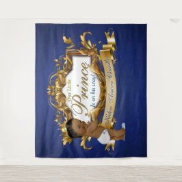 Royal African Prince Blue|Gold Extravagant Backgro Wandteppich