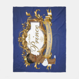Royal African Prince Blue und Gold Extravagant Fleecedecke