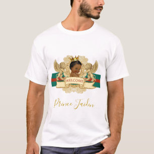 Royal African Prince Green & Red Baby Dusche T-Shirt