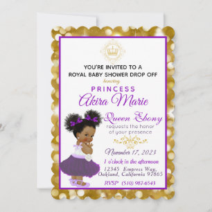 Royal African Princess Lila Gold Glitzer Extravaga Einladung