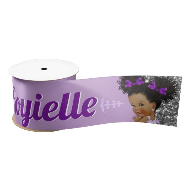 Royal African Princess Lila|Lavendel|Silber Satinband (Spule)