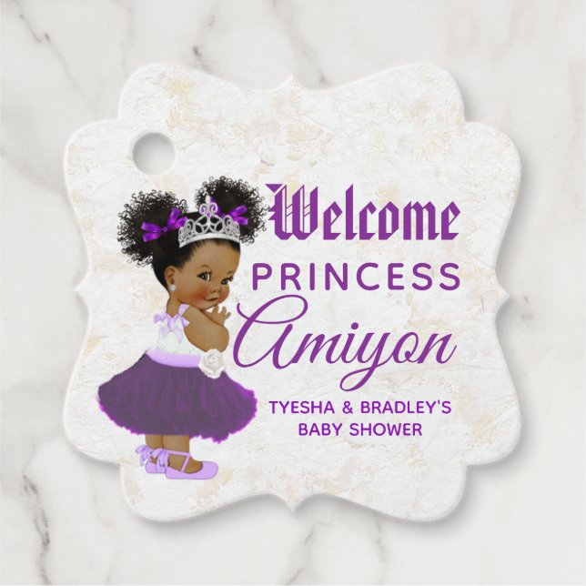 Royal African Princess Lila & Lavender Marble Geschenkanhänger (Vorderseite)