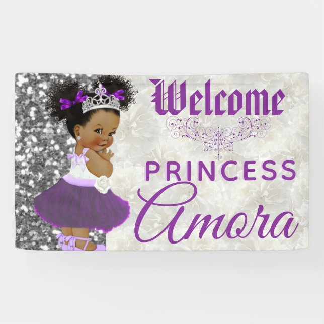 Royal African Princess Lila|Silver Glitzer Extrava Banner (Horizontal)