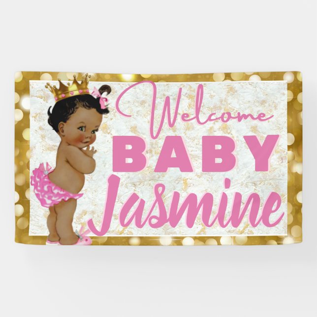 Royal African Princess Pink|Gold Marble & Glitzer Banner (Horizontal)