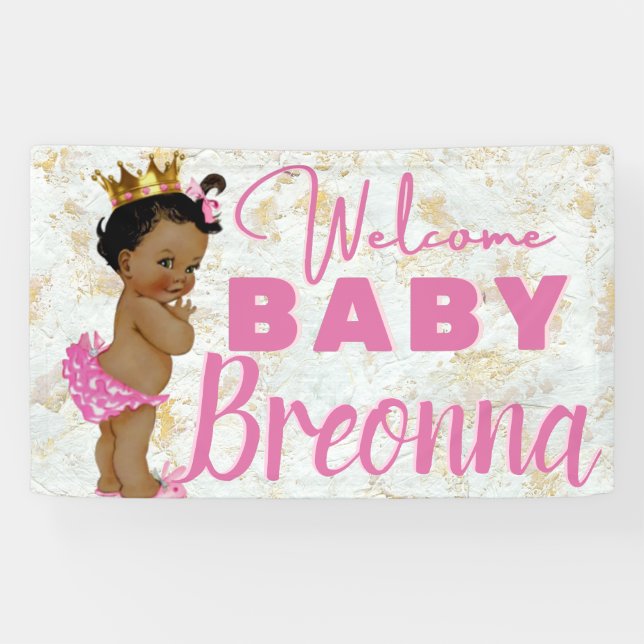 Royal African Princess Pink|Gold Marmor Extravagan Banner (Horizontal)