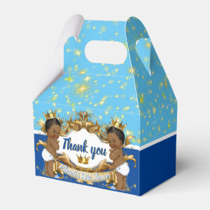 Royal African Twin Princes Blue & Gold Glitzern Geschenkschachtel