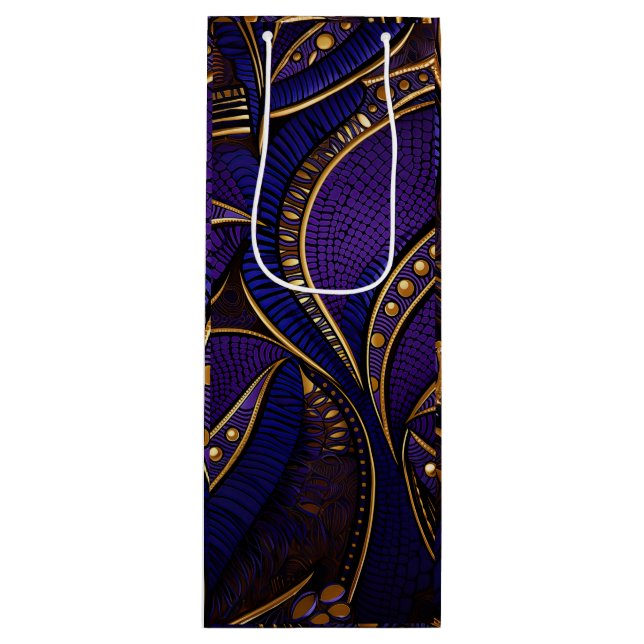 Royal Afro Wax Pattern Geschenktüte Für Weinflaschen (Vorderseite)