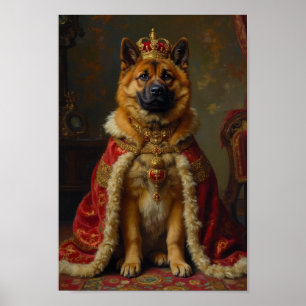 Royal American Akita Portrait Kunst Poster