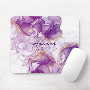 Royal Amethyst GoldGlitter Wasserfarbe individuell Mousepad