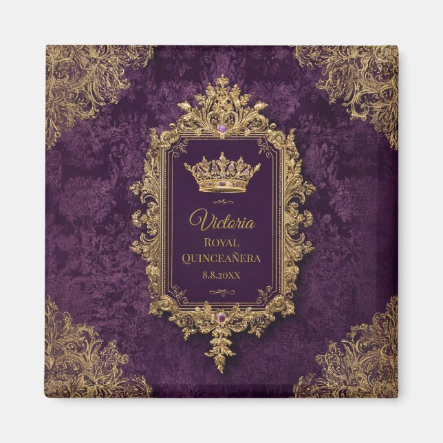 Royal Amethyst Quinceañera, Brauch Magnet (Vorne)