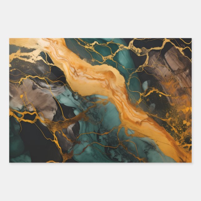 Royal Amethyst Swirl Geschenkpapier Set (Vorderseite)