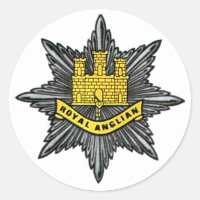 Royal Anglian Regiment Small Circular Sticker (Vorderseite)