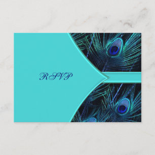 Royal Aquamarin Blue Peacock Wedding RSVP