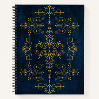 Royal Arcane Sigil - Gold Geblüht am Mitternacht Notizbuch