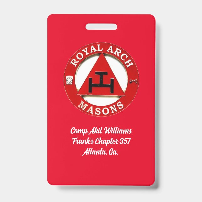 Royal Arch Mason Name Tag Ausweis (Vorderseite)
