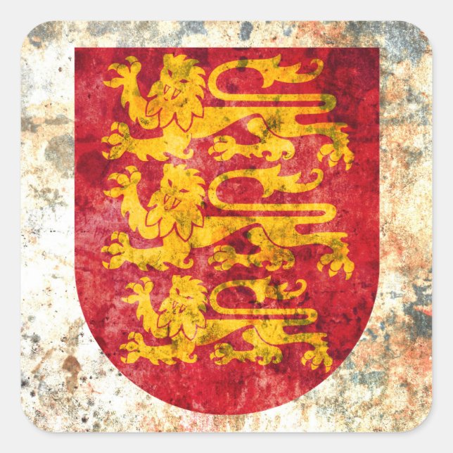 Royal Arms of England Quadratischer Aufkleber (Vorderseite)