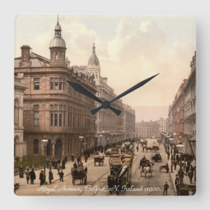 Royal Avenue, Belfast, N. Irland c1900 Quadratische Wanduhr