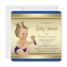 Royal Baby Boy Blue Gold Prince Baby Dusche