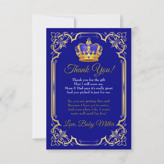 Royal Baby Dusche Dankeschön Card Dankeskarte (Vorderseite)