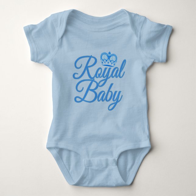 Royal Baby in Blue mit Crown Strampler (Vorderseite)