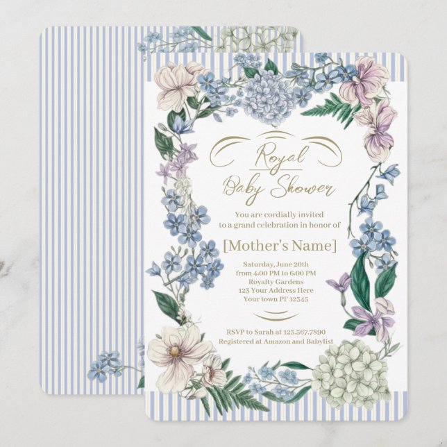 Royal Baby Shower Einladung (Vorne/Hinten)