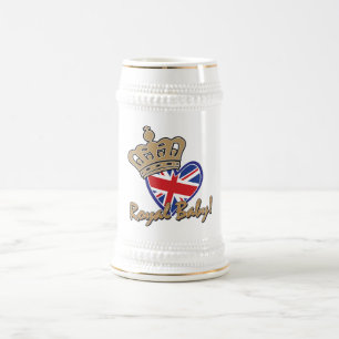 Royal Baby UK Heart Flag Bierglas