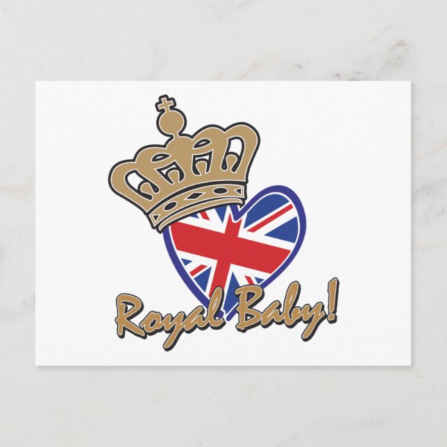 Royal Baby UK Heart Flag Postkarte (Vorderseite)