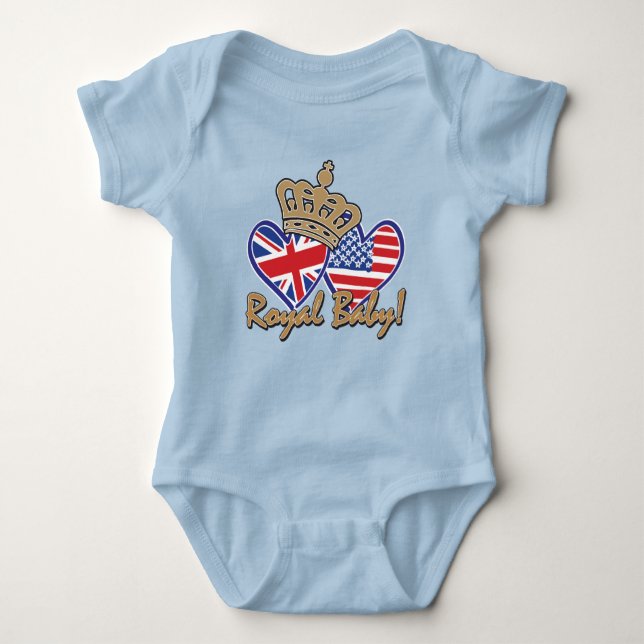 Royal Baby - USA und UK Hearts Baby Strampler (Vorderseite)