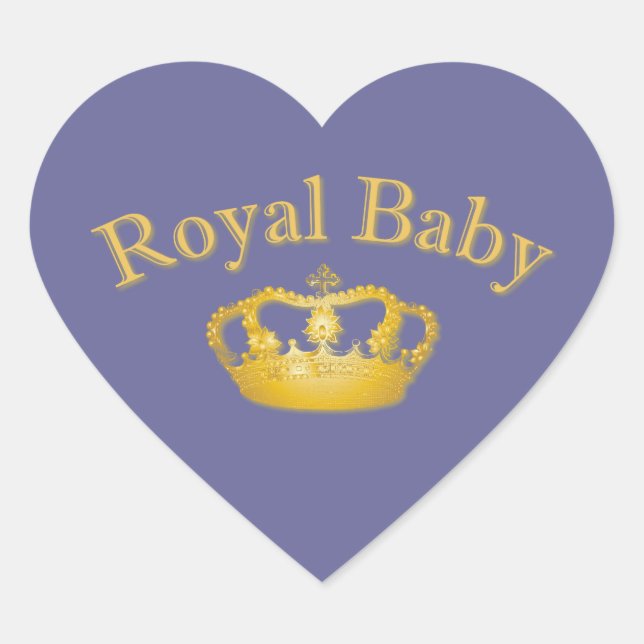 Royal Baby with Golden Crown Herz-Aufkleber (Vorderseite)