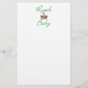 Royal Baby with Purple and Gold Crown Briefpapier