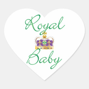 Royal Baby with Purple and Gold Crown Herz-Aufkleber