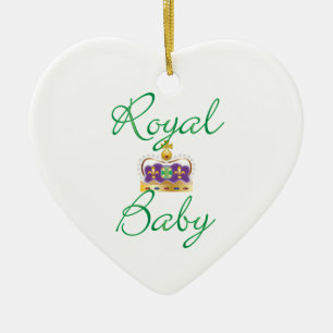 Royal Baby with Purple and Gold Crown Keramikornament