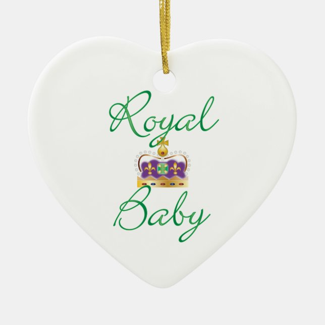 Royal Baby with Purple and Gold Crown Keramikornament (Vorne)