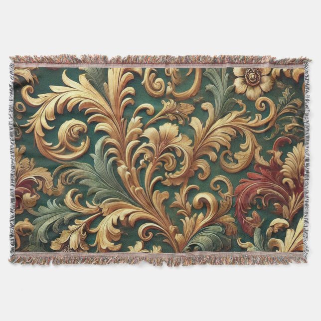 Royal Baroque Floral Pattern Decke (Vorderseite)